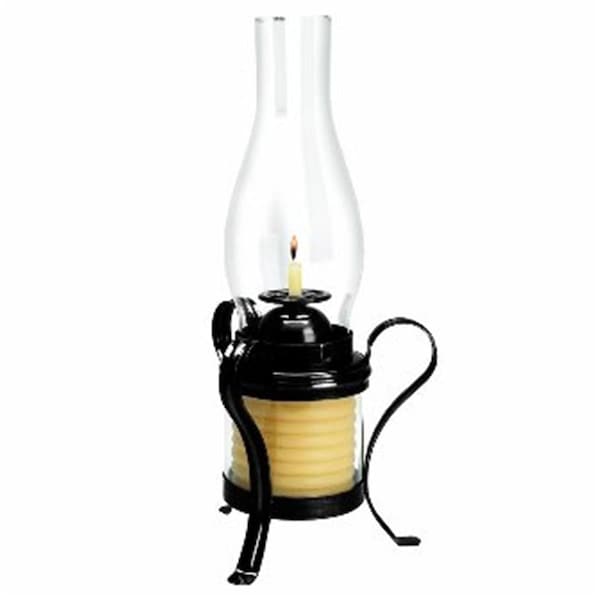 Standalone 40 Hour Coil Candle With Hurricane Lamp - Black - ST64234