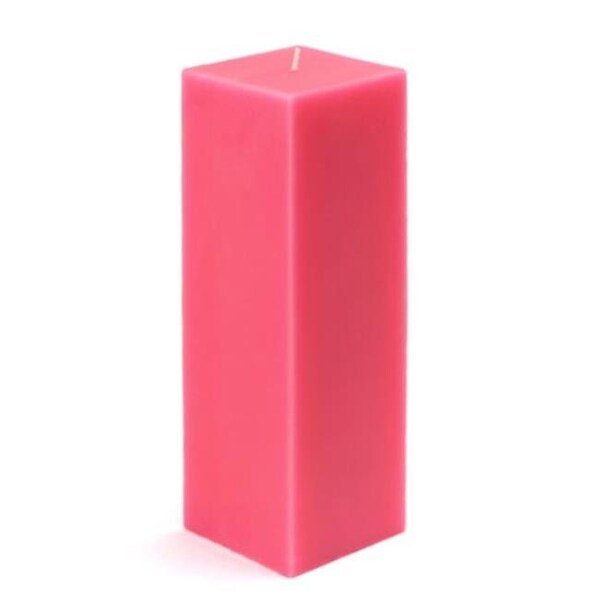 Jeco Jeco CPZ-156 3 x 9 in. Square Pillar Candle; Hot Pink - CPZ-156
