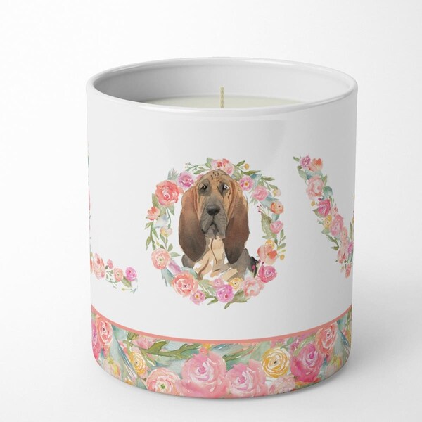 Carolines Treasures 3.75 x 3.25 in. Unisex Bloodhound Love 10 oz Decorative Soy Candle - WDK4547CDL