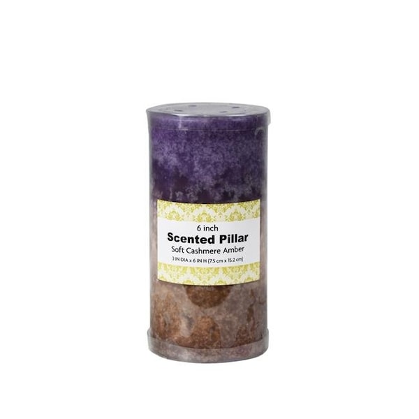 Jeco Jeco CPC-3613 3 x 6 in. Sand Scented Pillar Candle; Purple - CPC-3613