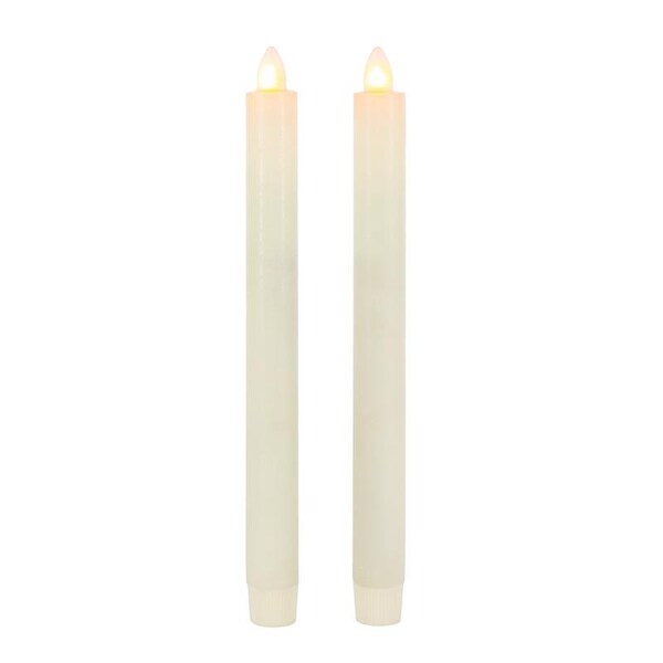 L & L Gerson LED Bisque Aurora Flame Taper Candle 10 in. - 44613
