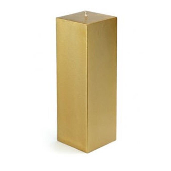 Zest Candle CPZ-163-12 3 x 9 in. Metallic Bronze Gold Square Pillar Candle, 12PK - CPZ-163_12