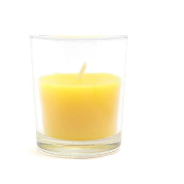 Zest Candle Zest Candle CVC-021 Yellow Citronella Round Glass Votive Candles -12pc-Box - CVC-021