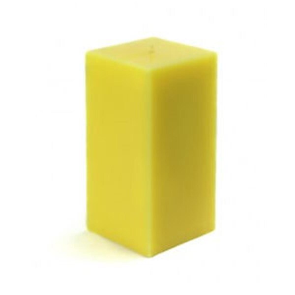 Zest Candle CPZ-142-12 3 x 6 in. Yellow Square Pillar Candle, 12PK - CPZ-142_12