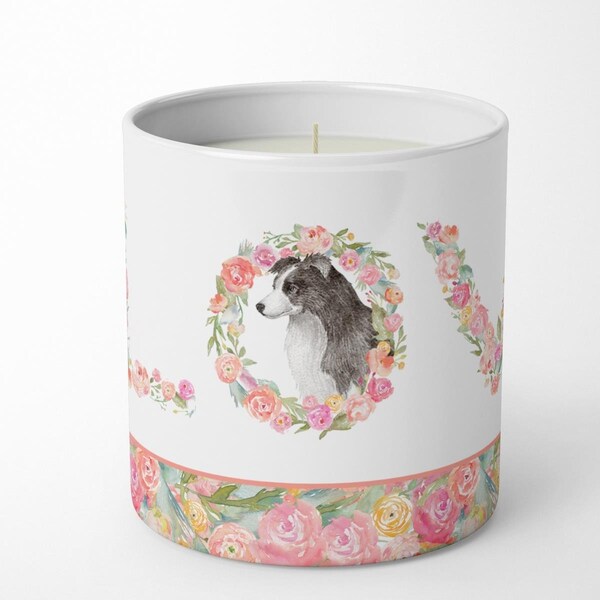 Carolines Treasures 3.75 x 3.25 in. Unisex Border Collie Love 10 oz Decorative Soy Candle - WDK4690CDL