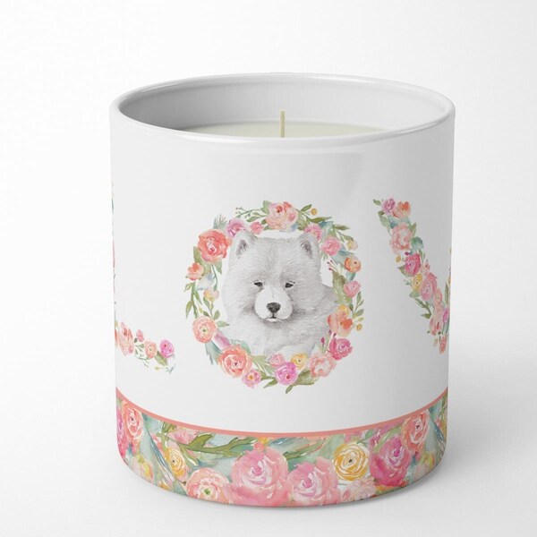 Carolines Treasures 3.75 x 3.25 in. Unisex Samoyed No.5 Love 10 oz Decorative Soy Candle - WDK4482CDL