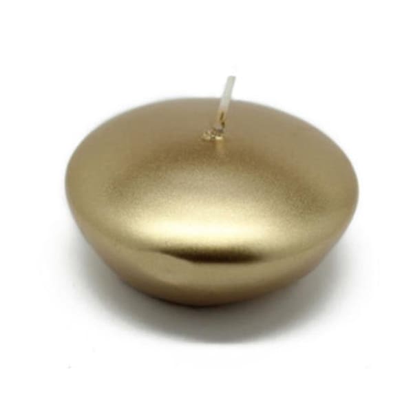 Zest Candle Zest Candle CFZ-065 3 in. Metallic Gold Floating Candles -12pc-Box - CFZ-065