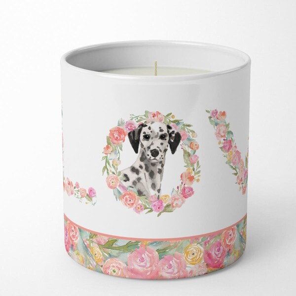 Carolines Treasures 3.75 x 3.25 in. Unisex Dalmatian Love 10 oz Decorative Soy Candle - WDK4574CDL