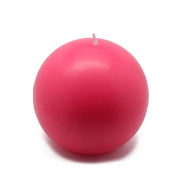Zest Candle Zest Candle CBZ-027 4 in. Hot Pink Ball Candles -2pc-Box - CBZ-027