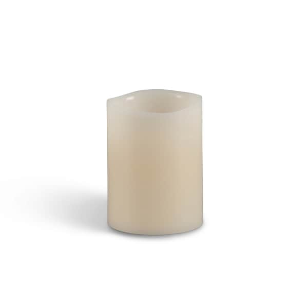 Everlasting Glow Everlasting Glow Bisque Vanilla Scent Wavy Edge Pillar Flameless Flickering Candle - 33075