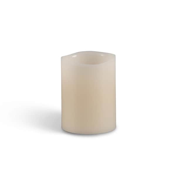 Everlasting Glow Everlasting Glow Bisque Vanilla Scent Wavy Edge Pillar Flameless Flickering Candle - 33075