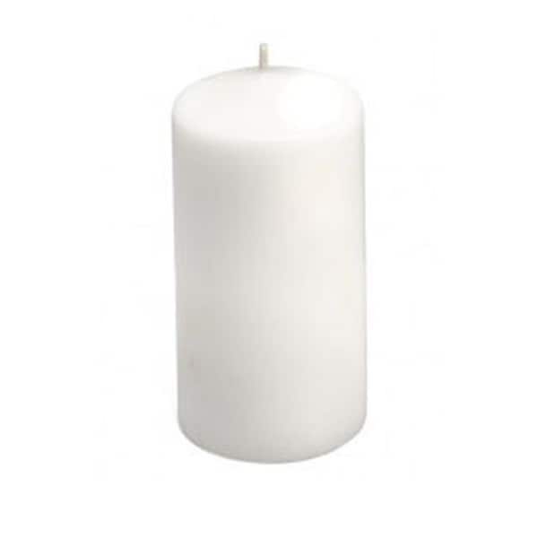 Zest Candle Zest Candle CPZ-027-12 3 x 6 in. White Pillar Candles-12pcs-Case - Bulk - CPZ-027_12