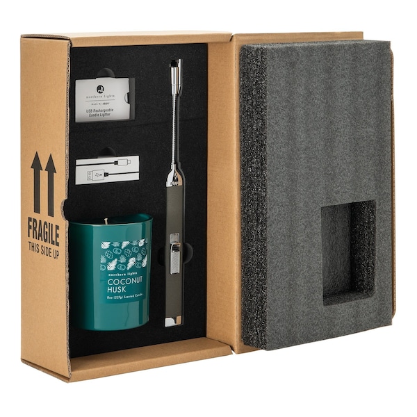 Zippo Pebble Rechargeable Candle Lighter & 8 oz Coconut Husk Candle - 42963