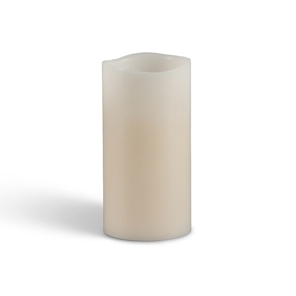 Everlasting Glow Everlasting Glow Bisque Vanilla Scent Wavy Edge Pillar Flameless Flickering Candle - 33076