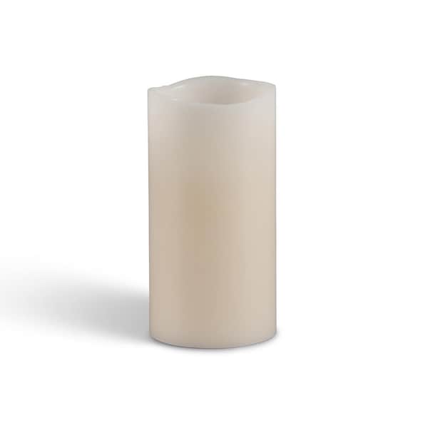Everlasting Glow Everlasting Glow Bisque Vanilla Scent Wavy Edge Pillar Flameless Flickering Candle - 33076