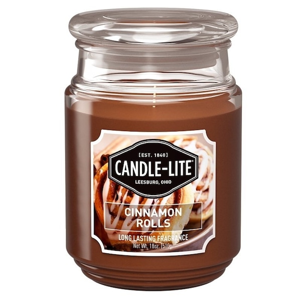 Candle-Lite Jar Candle, Cinnamon Pecan Swirl Fragrance, Caramel Brown Candle, 70 to 110 hr Burning - 3297549
