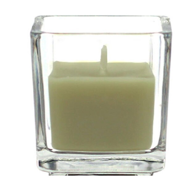 Zest Candle Sage Green Square Glass Votive Candles, 12PK - CVZ-039