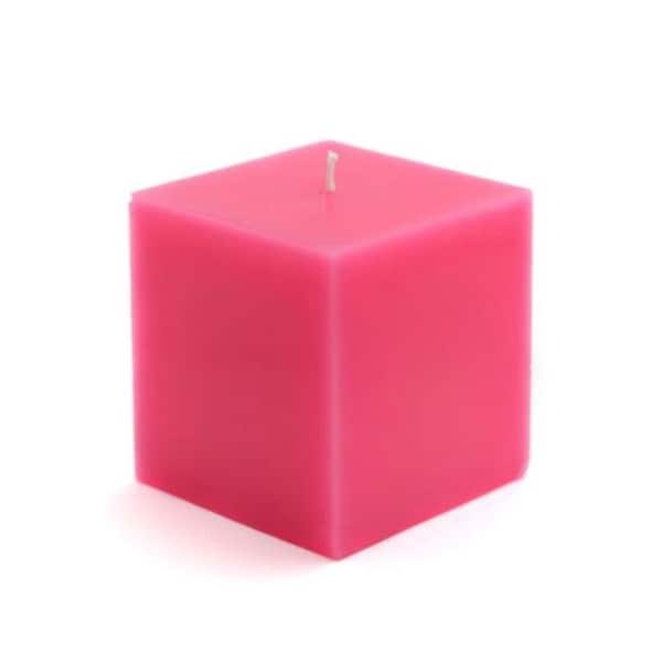 Jeco Jeco CPZ-130 3 x 3 in. Square Pillar Candles; Hot Pink - CPZ-130