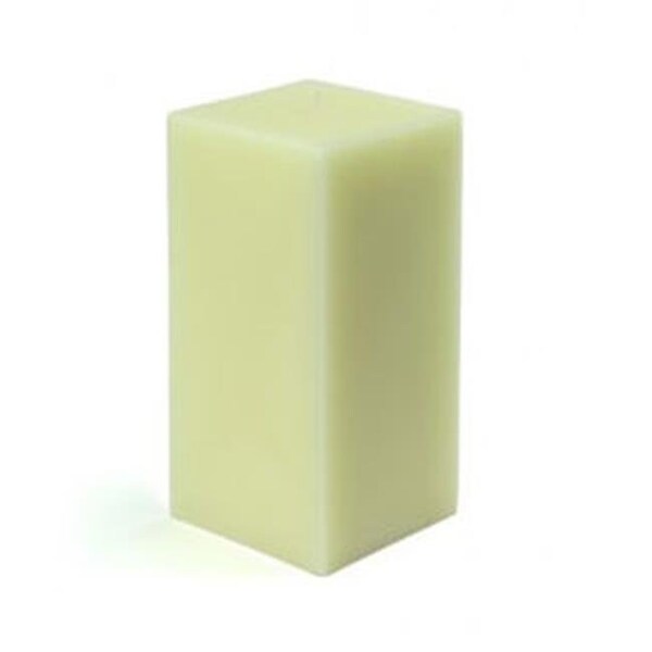 Zest Candle Zest Candle CPZ-139-12 3 x 6 in. Ivory Square Pillar Candle -12pcs-Case - Bulk - CPZ-139_12