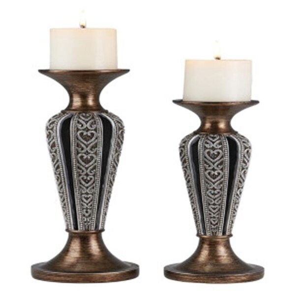 Ore Furniture Ore Furniture K-4290C 12 in.; 14 in. Everly Candleholder Set - K-4290C