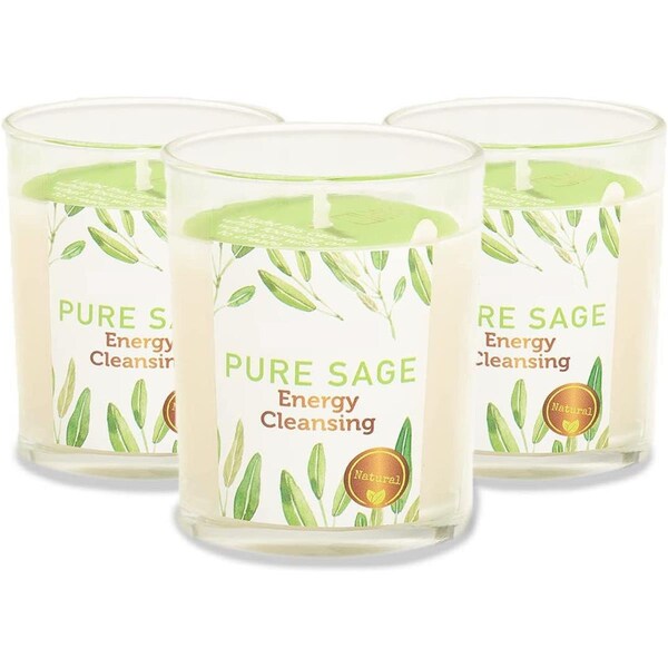 Wowmtn Gift Box Pure Sage Smudge Candles - Set of 4 for House Energy Cleansing - 400062