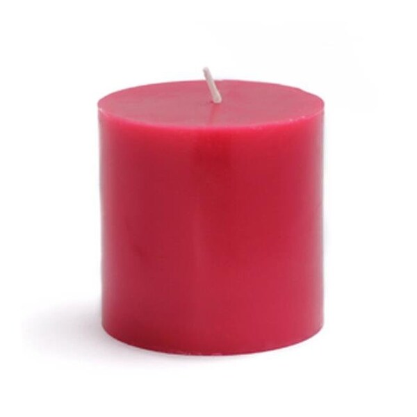 Zest Candle Zest Candle CPZ-076-12 3 x 3 in. Red Pillar Candles -12pcs-Case- Bulk - CPZ-076_12