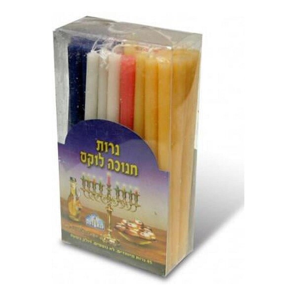 Shalhevet Long Dripless Colorful Chanukah Candles, 1080PK - 93266