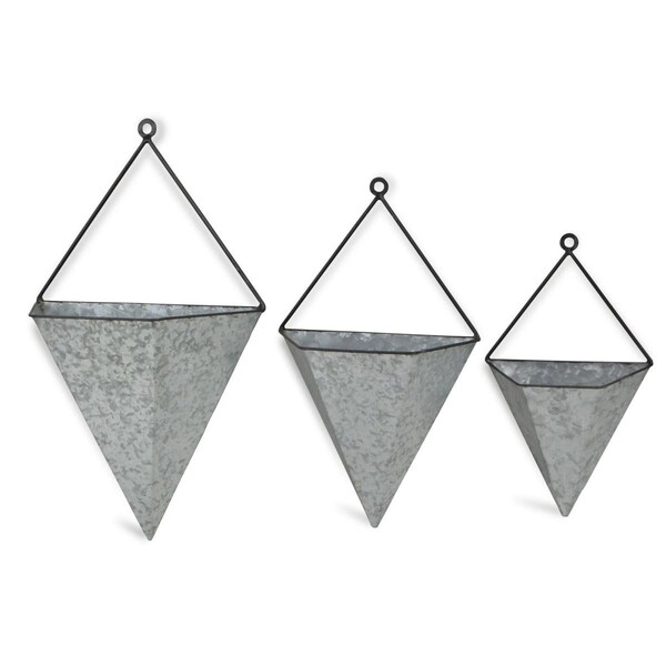 H2H Galvanized Metal Wall Sconces - Set of 3 - H23364317