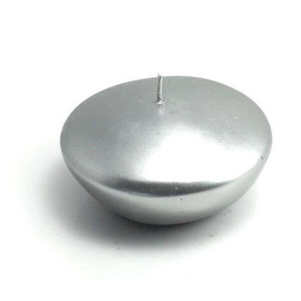 Zest Candle Zest Candle CFZ-066 3 in. Metallic Silver Floating Candles -12pc-Box - CFZ-066