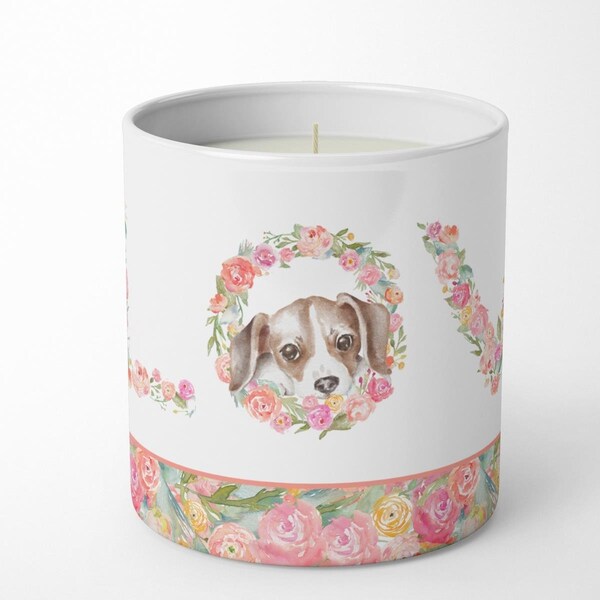 Carolines Treasures 3.75 x 3.25 in. Unisex Beagle No.4 Love 10 oz Decorative Soy Candle - WDK4328CDL