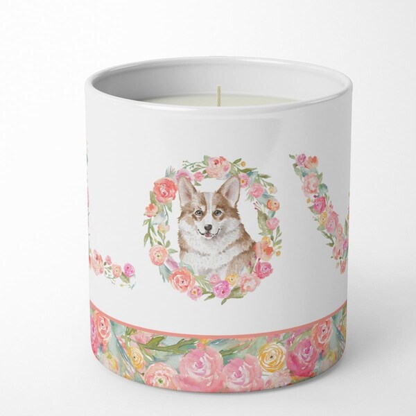 Carolines Treasures 3.75 x 3.25 in. Unisex Corgi No.13 Love 10 oz Decorative Soy Candle - WDK4384CDL