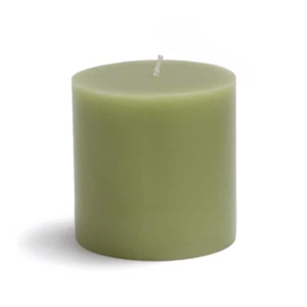 Zest Candle Zest Candle CPZ-078-12 3 x 3 in. Sage Green Pillar Candles -12pcs-Case- Bulk - CPZ-078_12