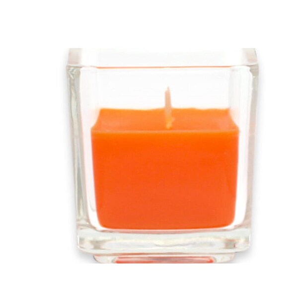 Zest Candle Orange Square Glass Votive Candles, 12PK - CVZ-033