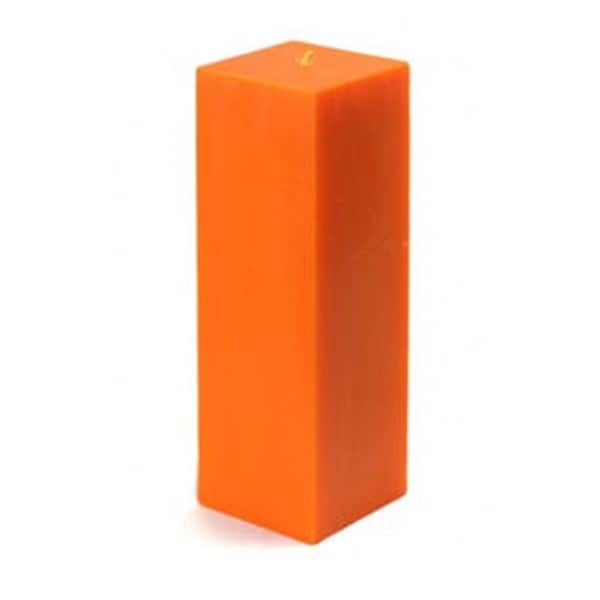 Zest Candle CPZ-154-12 3 x 9 in. Orange Square Pillar Candle, 12PK - CPZ-154_12