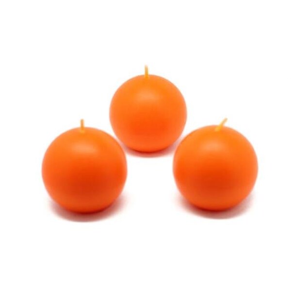 Jeco Jeco CBZ-007 2 in. Ball Candles; Orange - 12 Piece per Box - CBZ-007