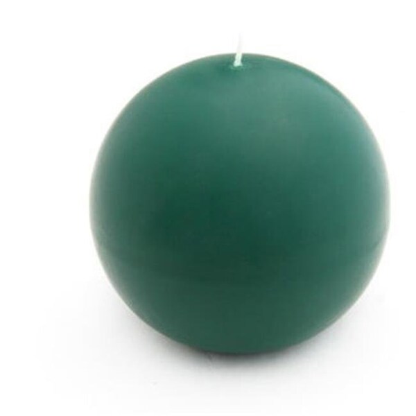 Zest Candle Zest Candle CBZ-033 4 in. Hunter Green Ball Candles -2pc-Box - CBZ-033