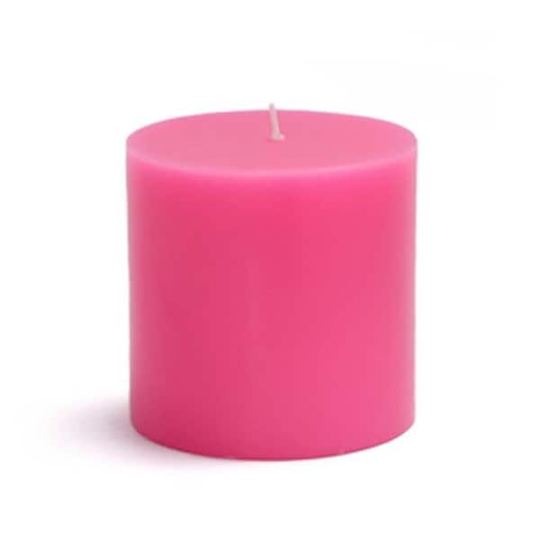 Zest Candle Zest Candle CPZ-073-12 3 x 3 in. Hot Pink Pillar Candles -12pcs-Case- Bulk - CPZ-073_12