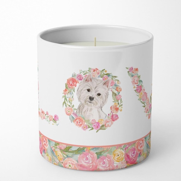 Carolines Treasures 3.75 x 3.25 in. Unisex Westie Love 10 oz Decorative Soy Candle - WDK4634CDL