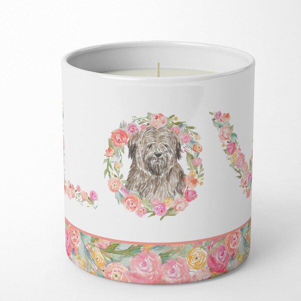 Carolines Treasures 3.75 x 3.25 in. Unisex Briard No.4 Love 10 oz Decorative Soy Candle - WDK4348CDL