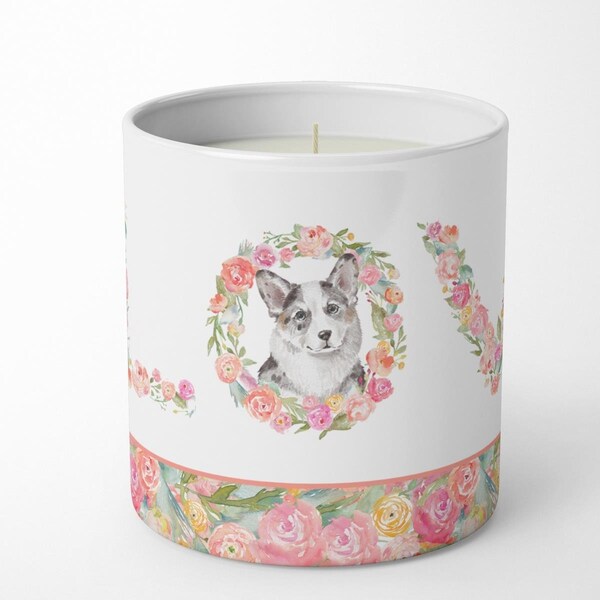 Carolines Treasures 3.75 x 3.25 in. Unisex Corgi No.10 Love 10 oz Decorative Soy Candle - WDK4381CDL
