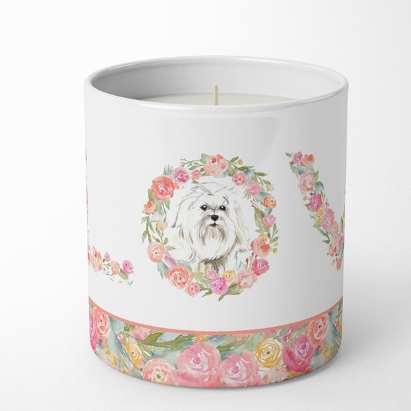 Carolines Treasures 3.75 x 3.25 in. Unisex Maltese Love 10 oz Decorative Soy Candle - WDK4596CDL
