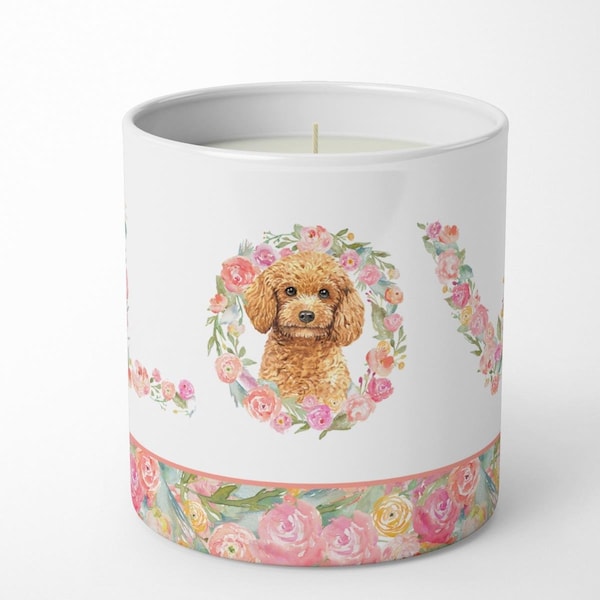 Carolines Treasures 3.75 x 3.25 in. Unisex Poodle Love 10 oz Decorative Soy Candle - WDK4607CDL