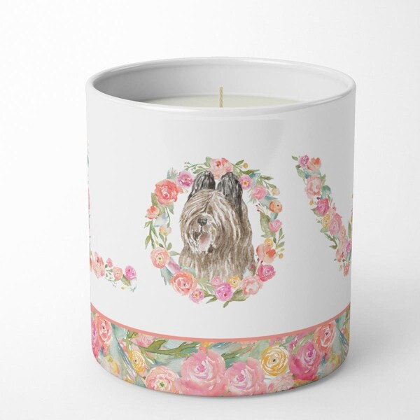 Carolines Treasures 3.75 x 3.25 in. Unisex Briard Love 10 oz Decorative Soy Candle - WDK4349CDL