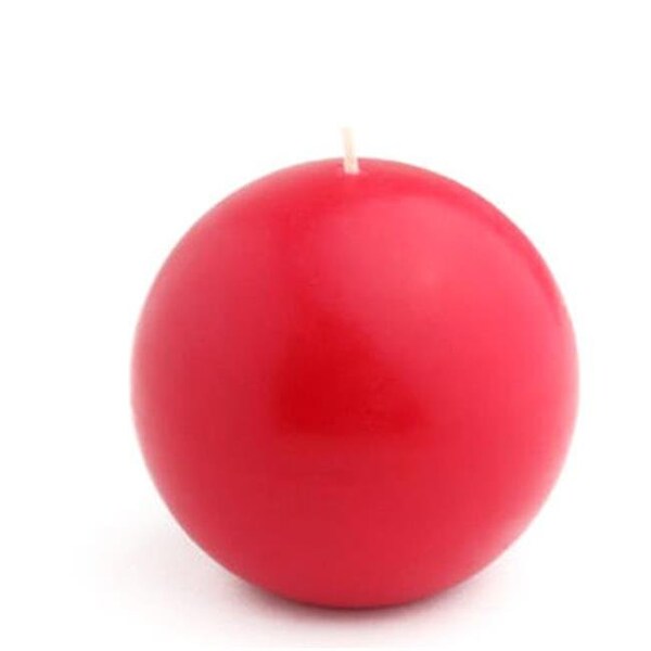 Zest Candle Zest Candle CBZ-030 4 in. Red Ball Candles -2pc-Box - CBZ-030
