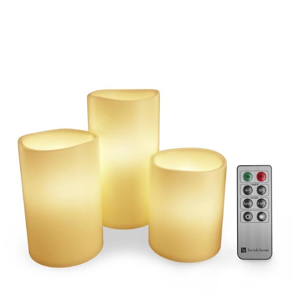 Lavish Home Lavish Home LED Flameless Candle Set with Remote - 3 Piece, 3PK - 72-0030W