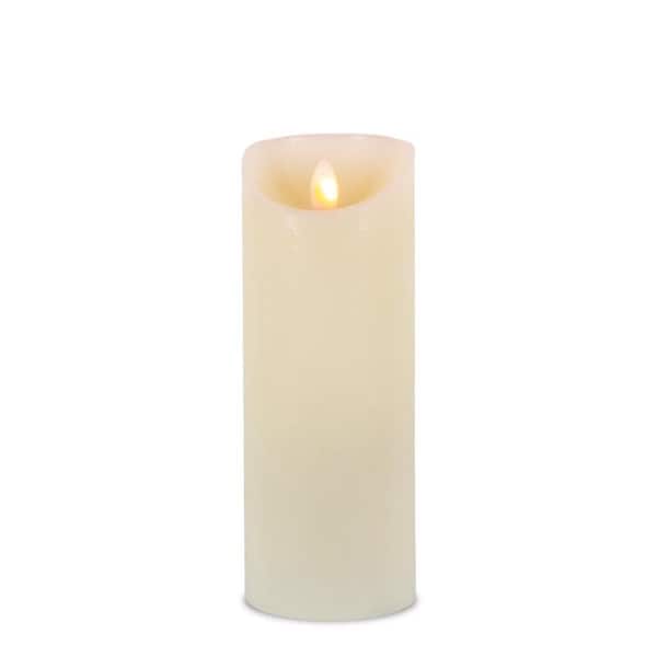 The Gerson Companies Gerson 8 in. LED Flamless Pillar Candle Indoor Christmas Decor, Bisque, 6PK - 9082622