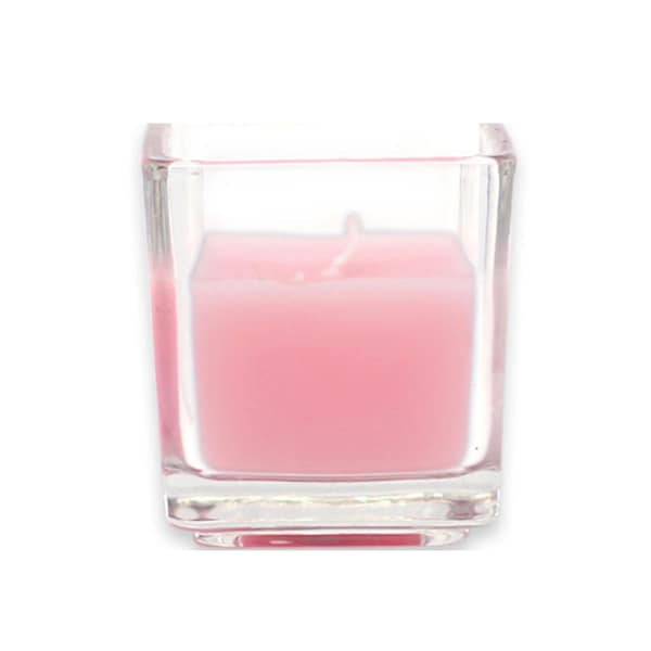 Zest Candle Light Rose Square Glass Votive Candles, 12PK - CVZ-036