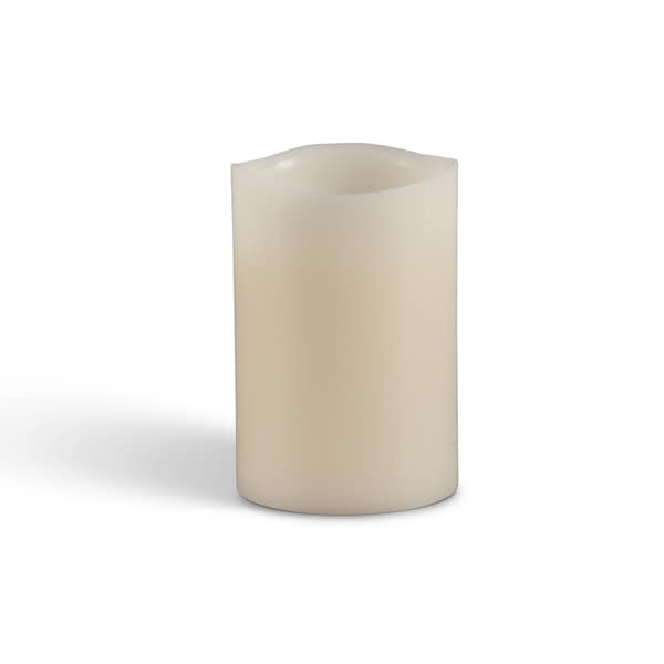 Everlasting Glow Everlasting Glow Bisque Vanilla Scent Melted Edge Pillar Flameless Flickering Candle - 33078