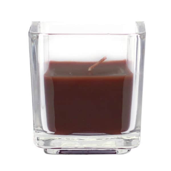 Zest Candle Brown Square Glass Votive Candles, 12PK - CVZ-042