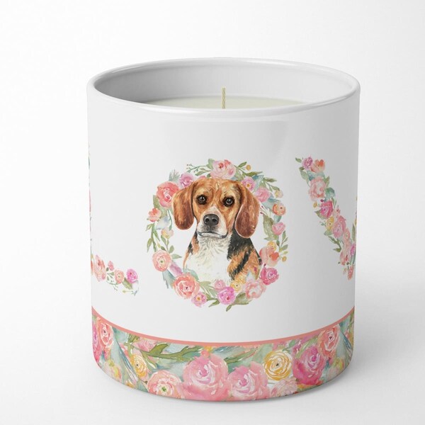 Carolines Treasures 3.75 x 3.25 in. Unisex Beagle Love 10 oz Decorative Soy Candle - WDK4538CDL